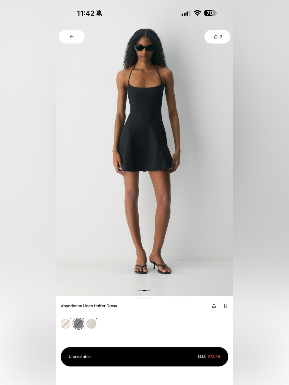 Aritzia Abundance Halter Linen Dress